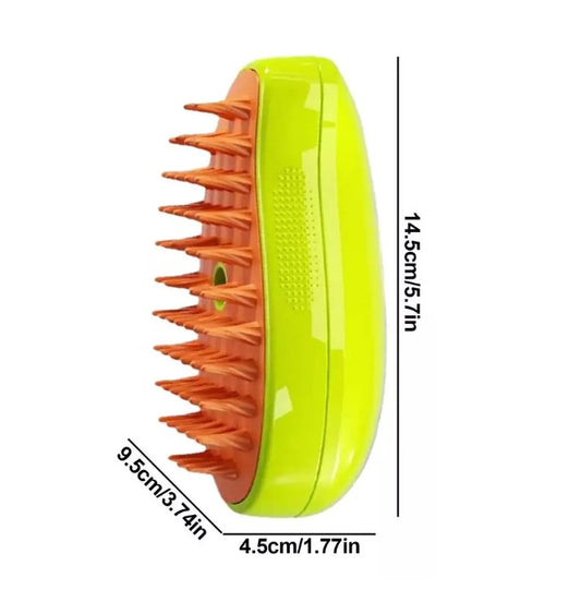 CEPILLO CON VAPOR LIMPIADOR Y MASAJEADOR PARA MASCOTAS