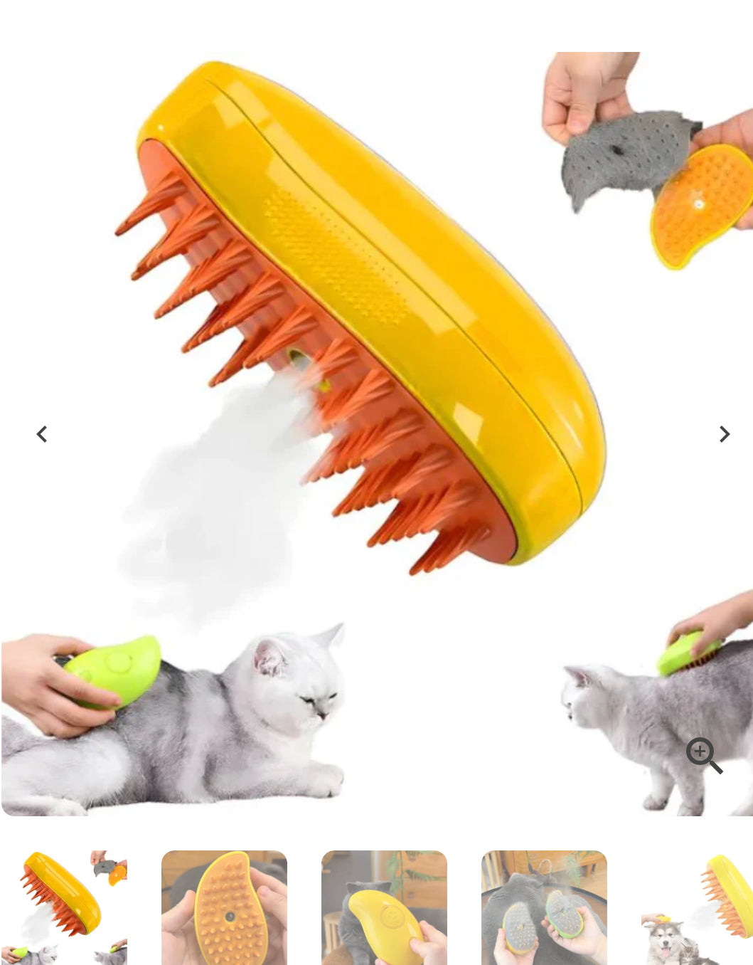 CEPILLO CON VAPOR LIMPIADOR Y MASAJEADOR PARA MASCOTAS