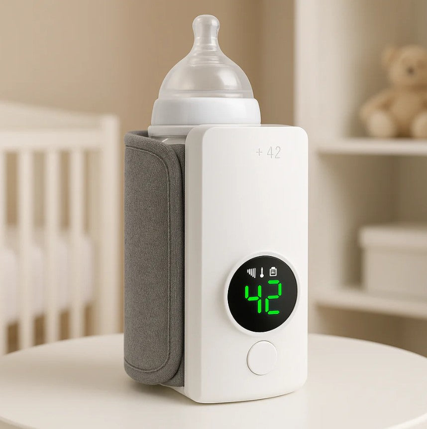 CALENTADOR PORTÁTIL PARA MAMADERAS DE 6.8 CM DE DIAMETRO CON 6 NIVELES DE TEMPERATURA.